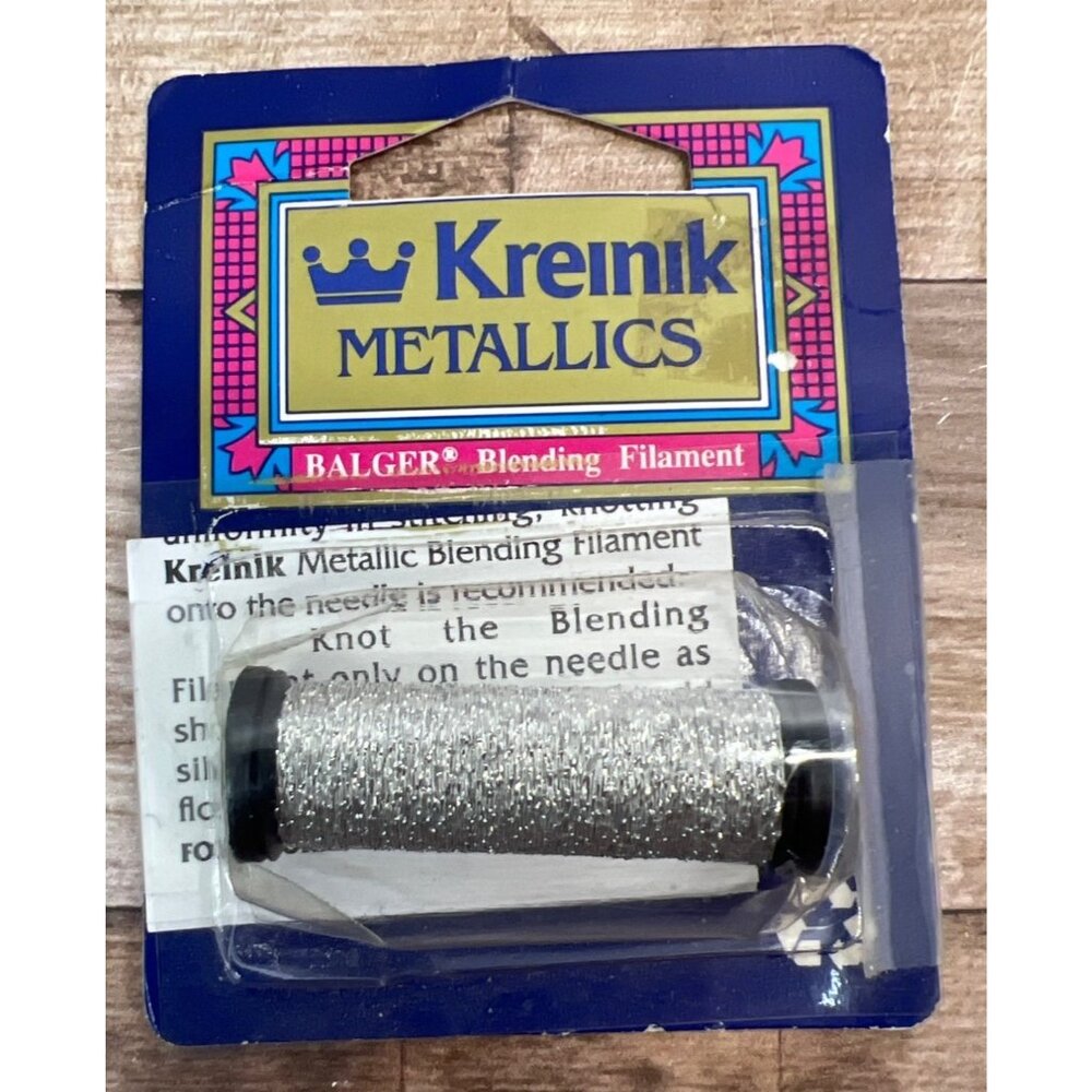 Kreinik Metallics Blending Filament Silver For Needlepoint Cross-Stitch Crochet